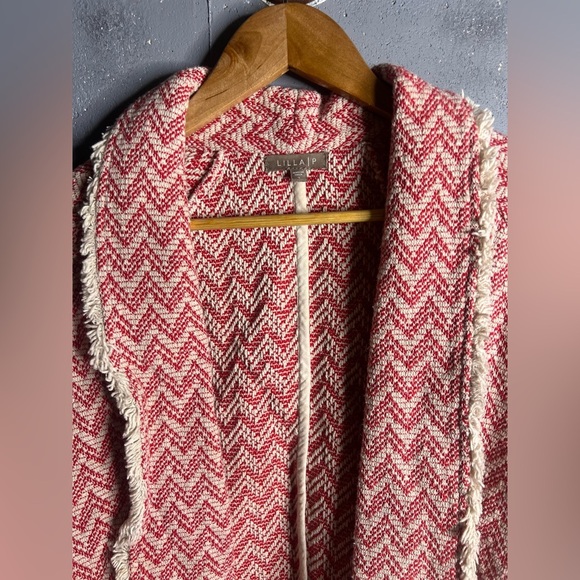 LILLA P Red Chevron Cotton Jacket. Size Small - Picture 3 of 7